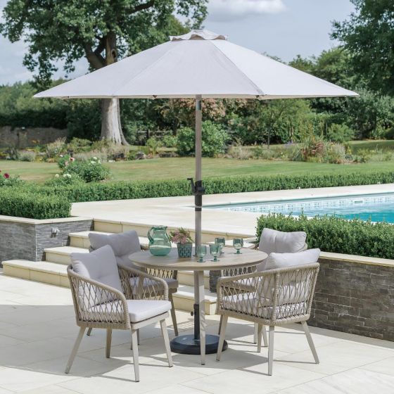 Lauren 4 Seat Dining Set with Parasol 