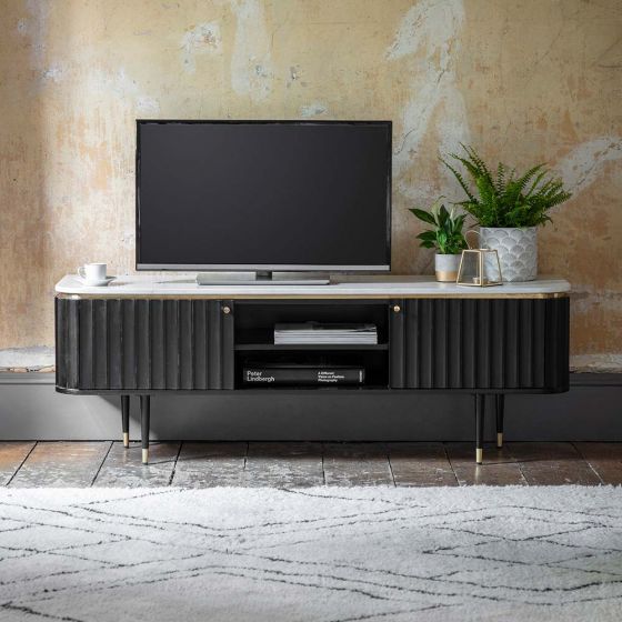 Flute Marble Media Unit - Black