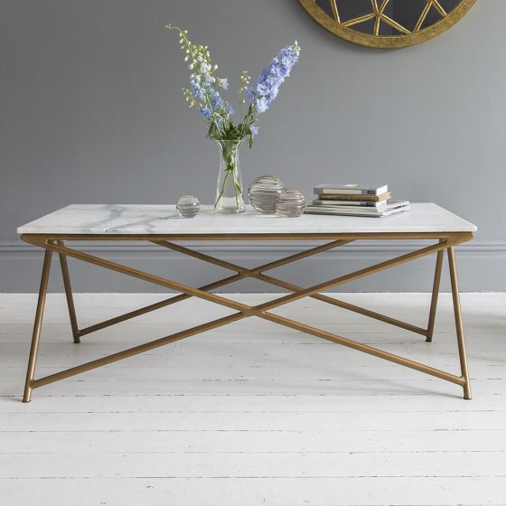 Stellar White Marble Coffee Table Atkin And Thyme