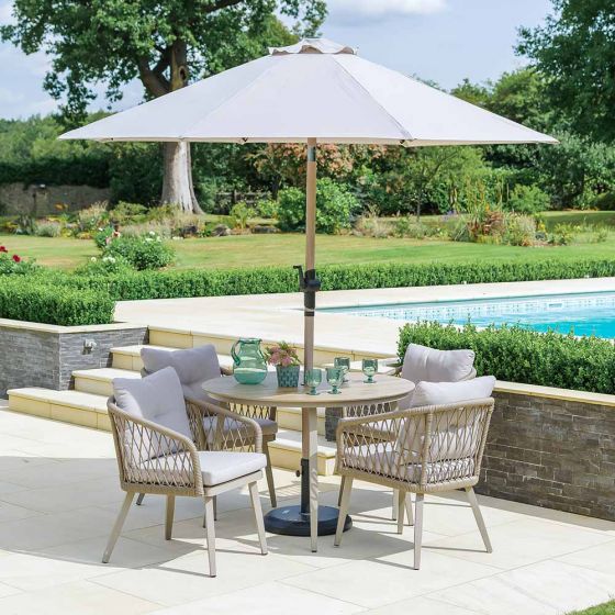 Lauren 4 Seat Dining Set with Parasol 