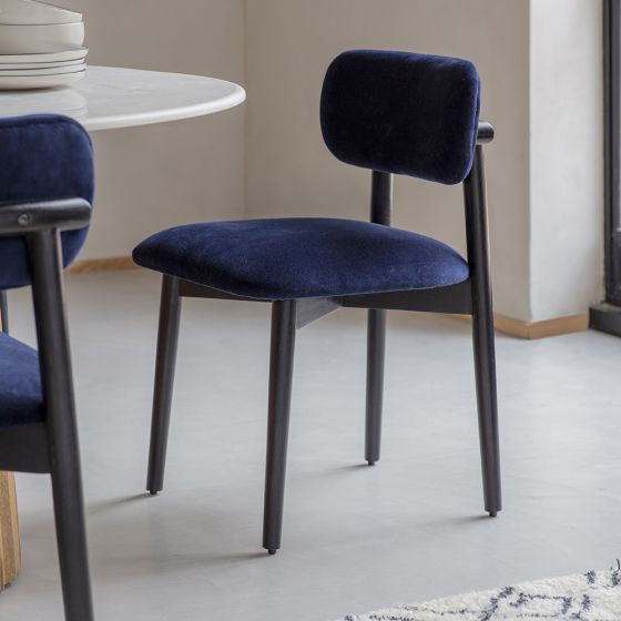 Atkin and Thyme Layla Dining Chair in Midnight Blue Velvet