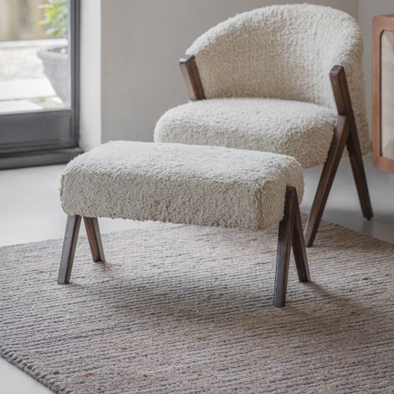 Scoop Footstool in Cotton Rug