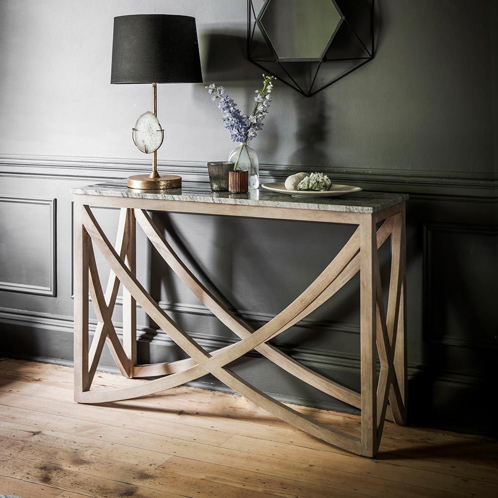 Stone marble top console shop table