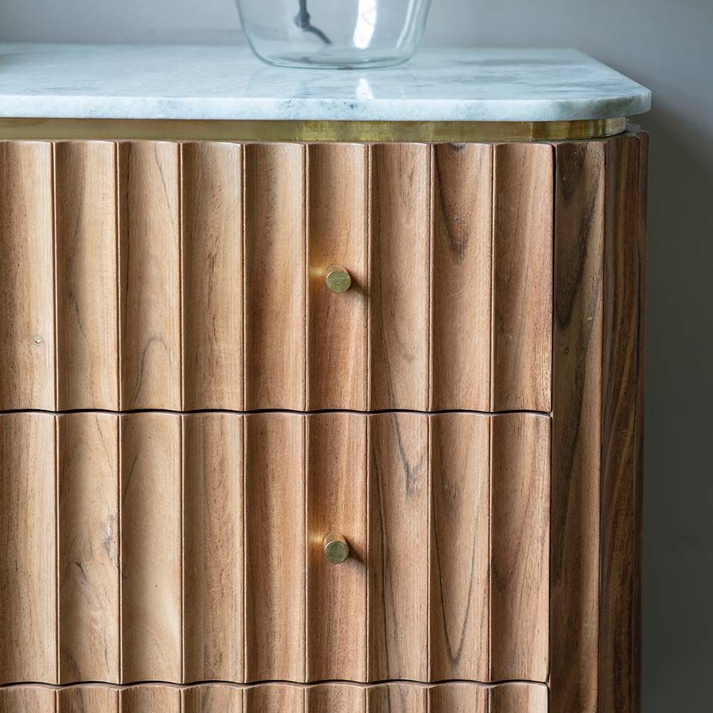 Chest of drawers with marble shop top