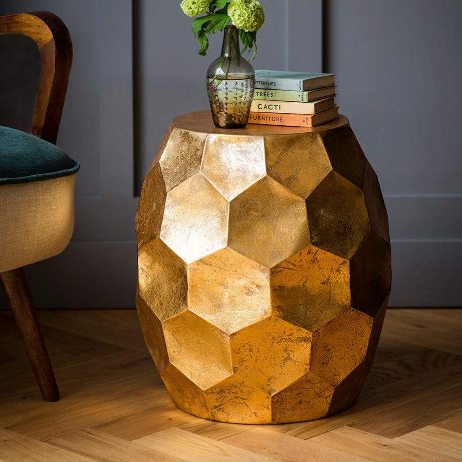 Gold leaf bedside sales table