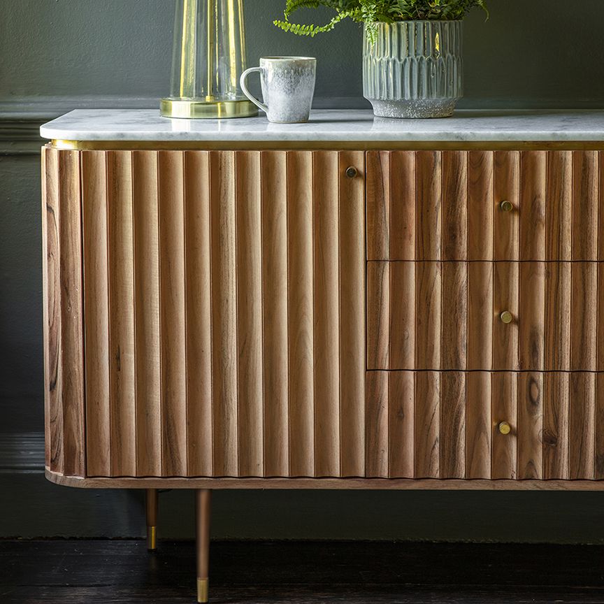 Flute Marble Sideboard Atkin and Thyme