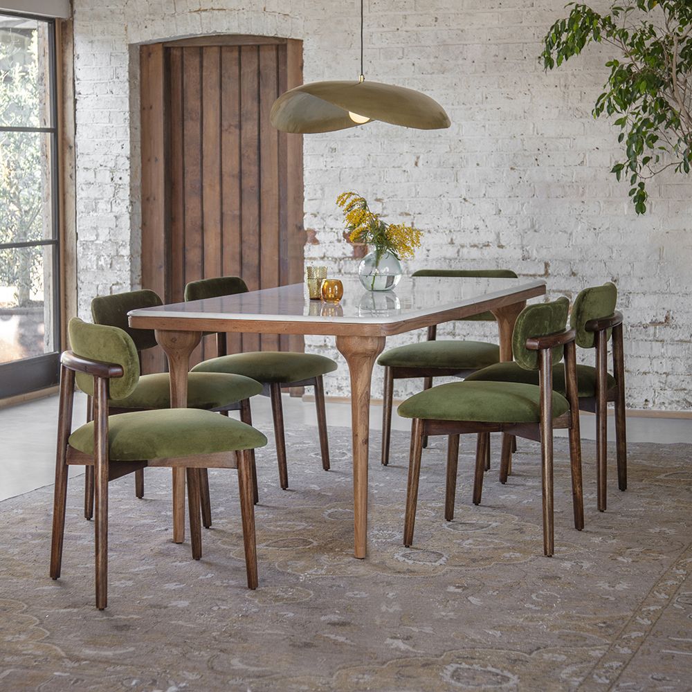 Layla Dining Chair in Deep Green Velvet Atkin and Thyme Atkin