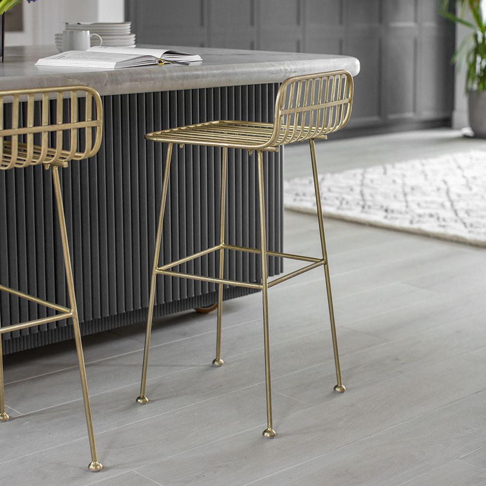 Bar stools brass legs discount