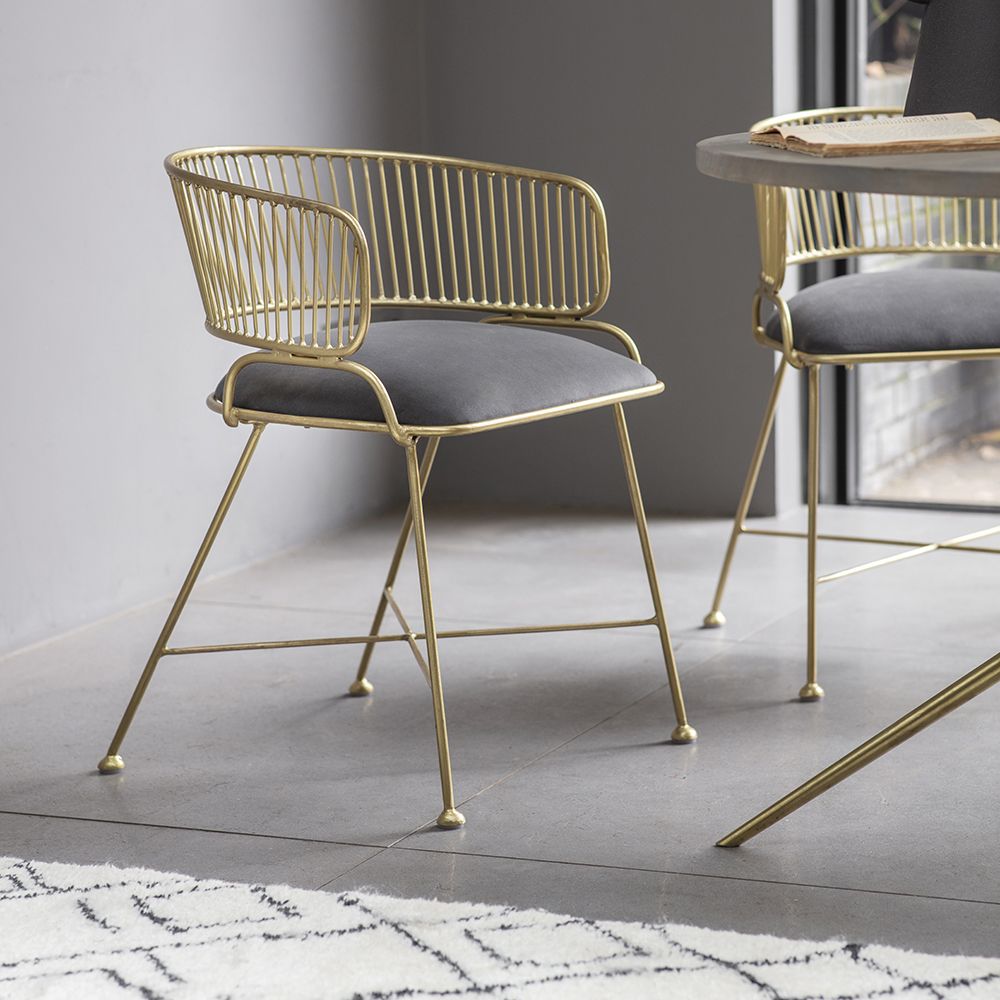 Gray metal shop dining chairs