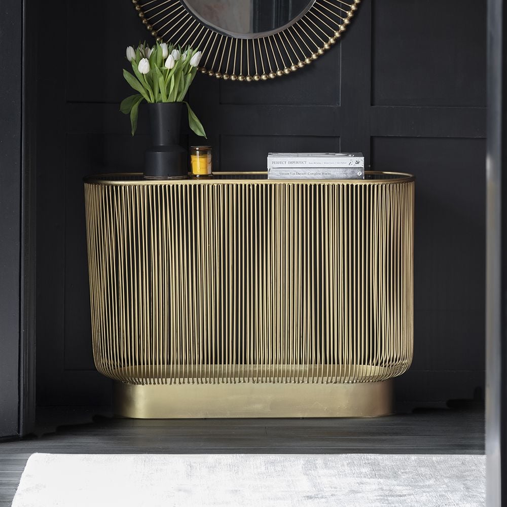 Brass sofa table sale