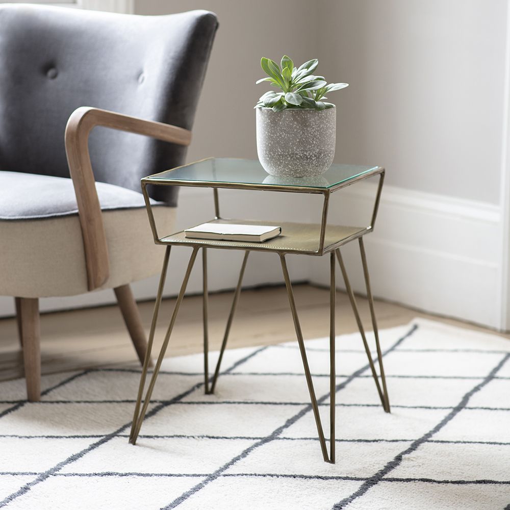 Side table shop with basket underneath
