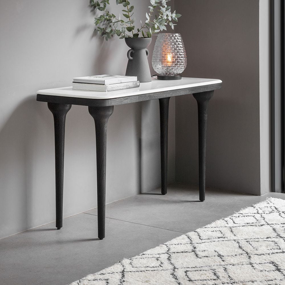 Black silver outlet side table