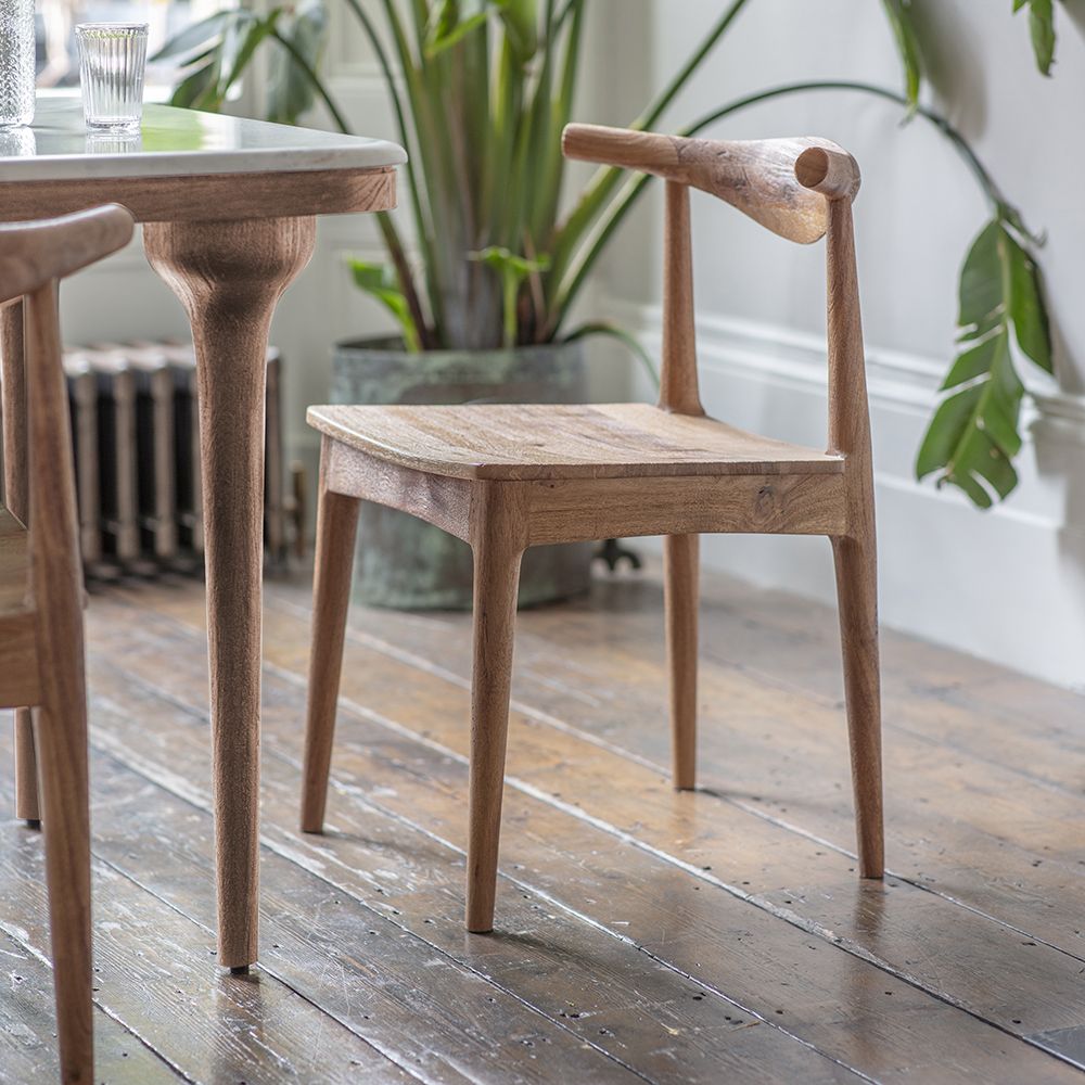 Hiro Solid Natural Wood Mid Century Dining Chair Atkin and Thyme