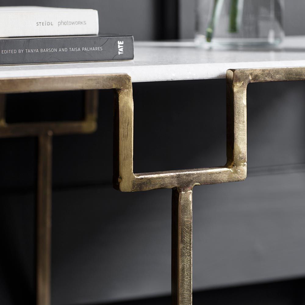 Strick & bolton sigrid faux marble skinny console table store
