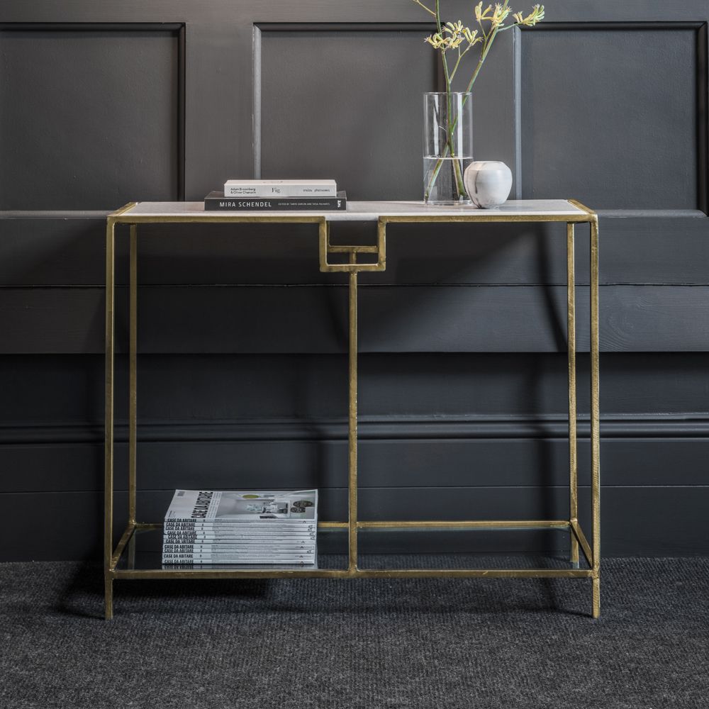 Gatsby Marble Top Console Table Atkin And Thyme