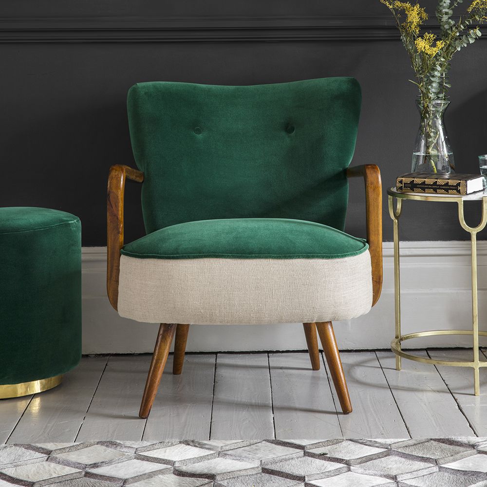 green velvet chair