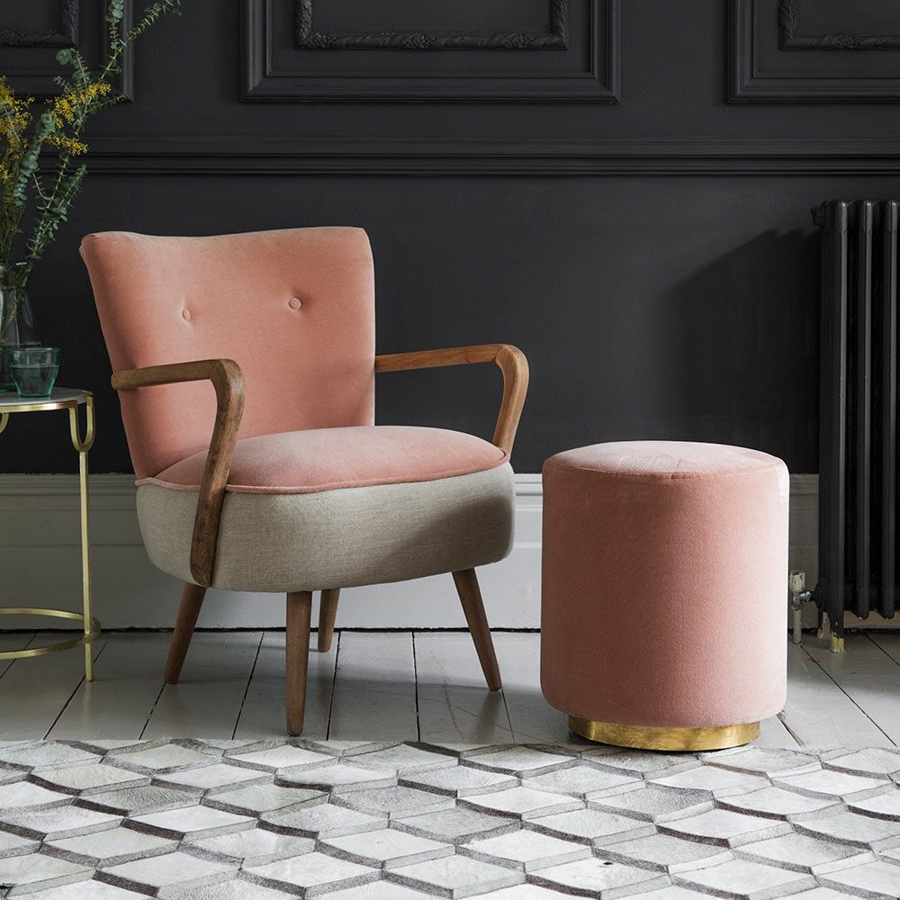 Champagne on sale velvet armchair