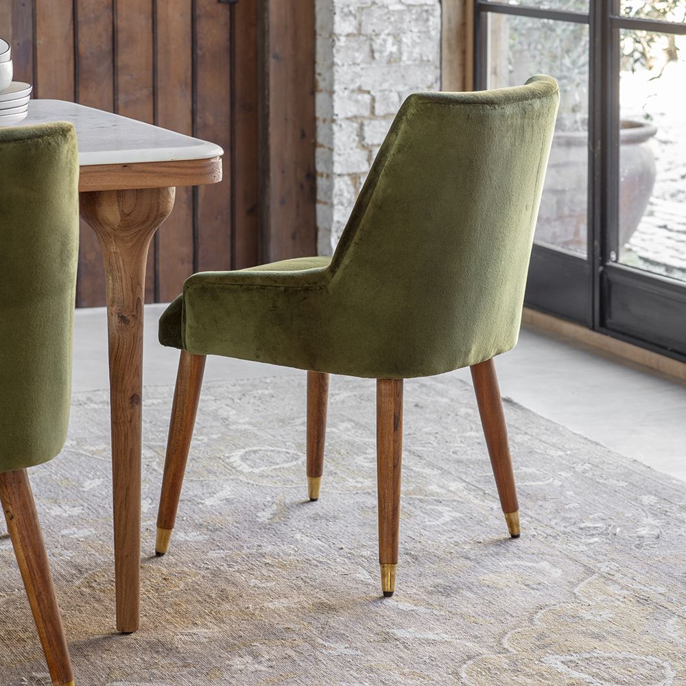Baxter Dining Chair in Deep Green Velvet Atkin and Thyme Atkin