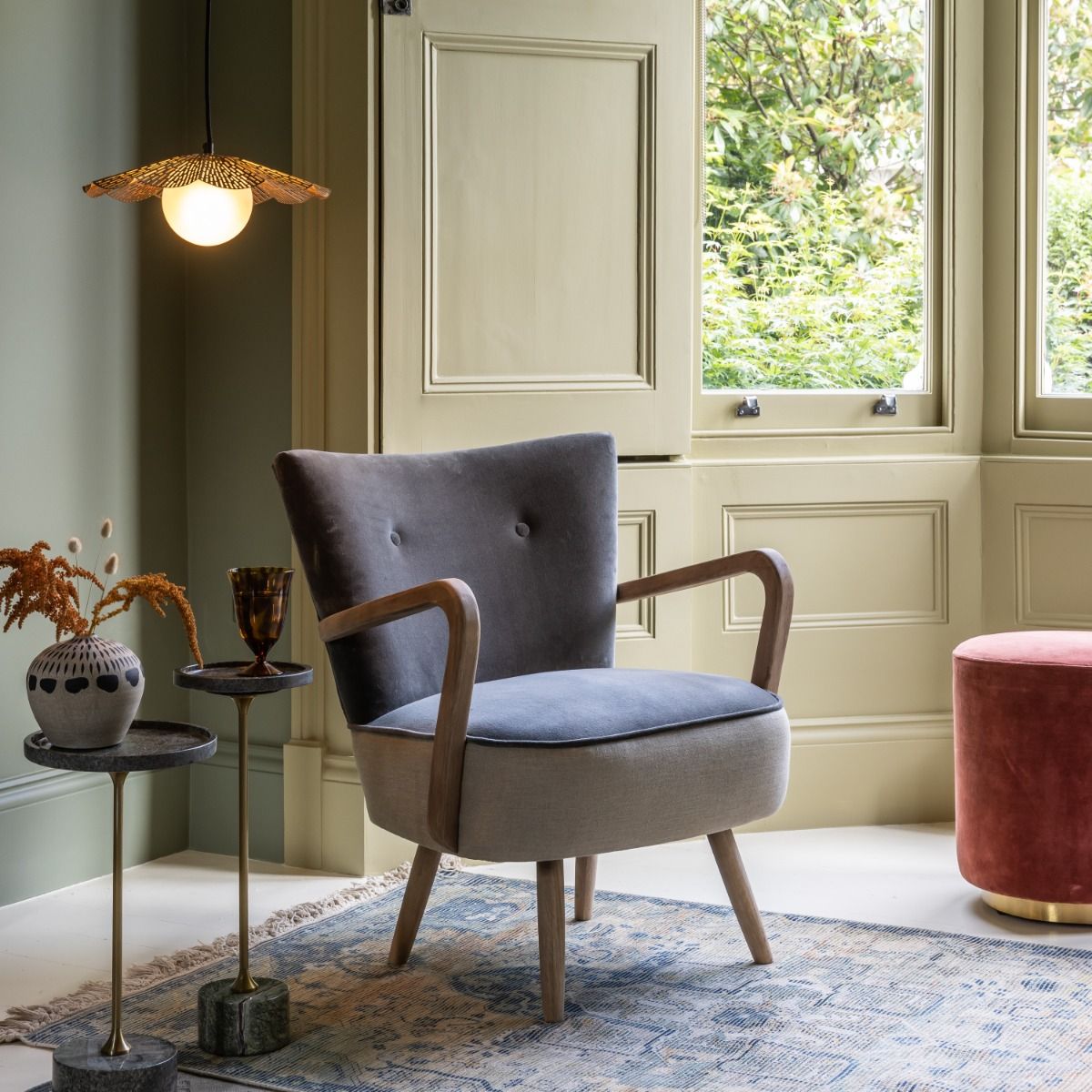 Comfy store velvet armchair