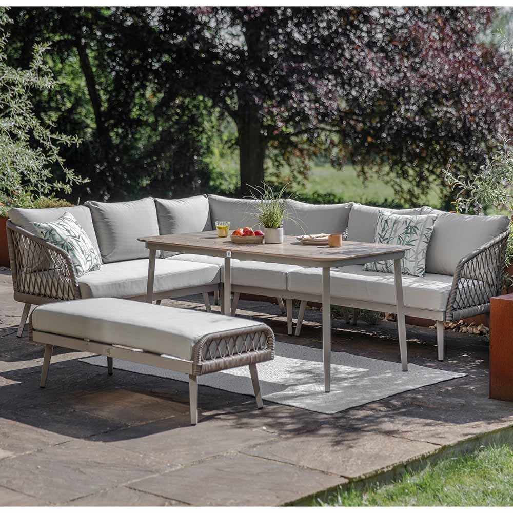 Outdoor dining set with sales corner sofa