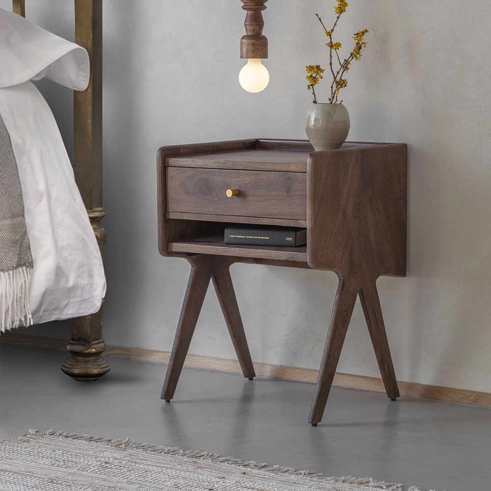 Marlow Bedside Table - Dark Stain, Atkin and Thyme