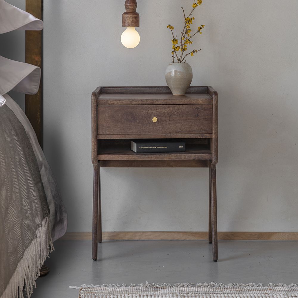 Dark wood night stand cheap
