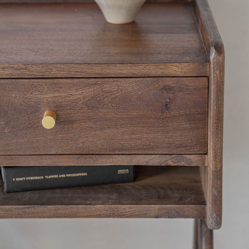 Marlow Bedside Table Dark Stain