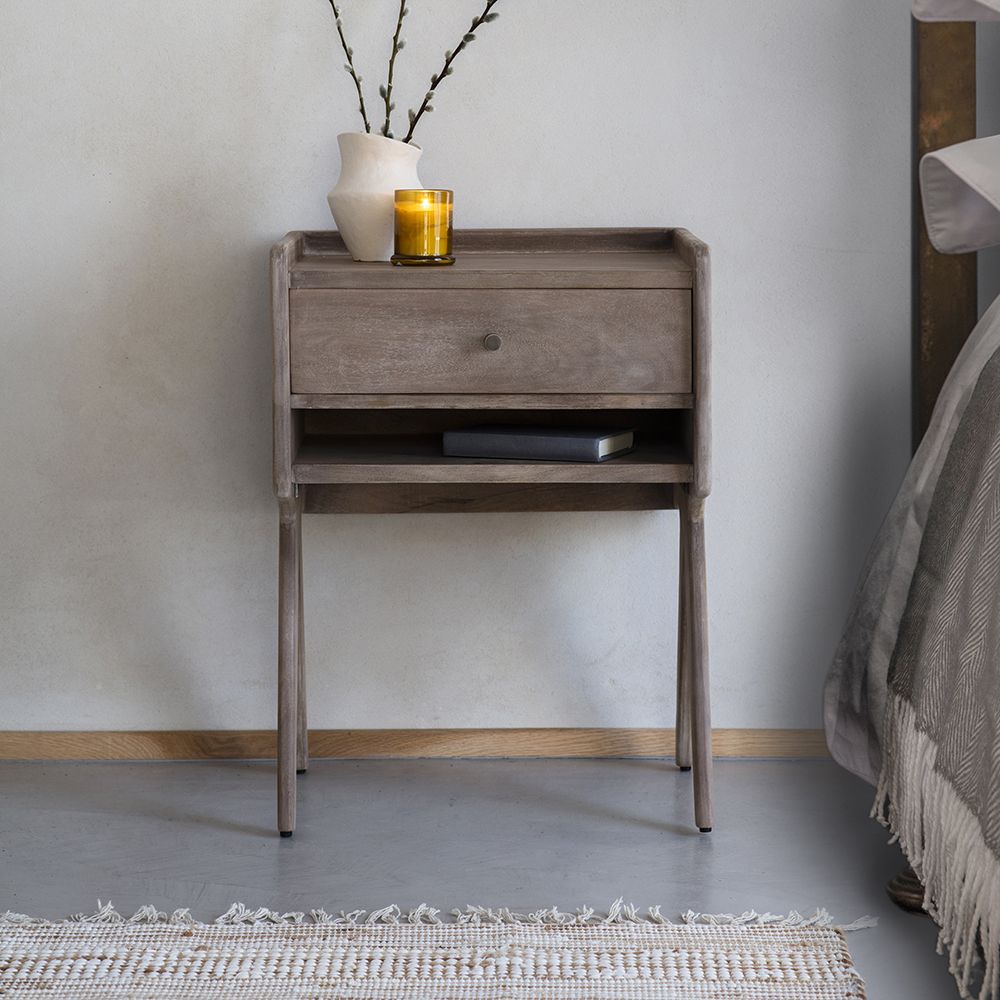 Grey oak hotsell bedside cabinet