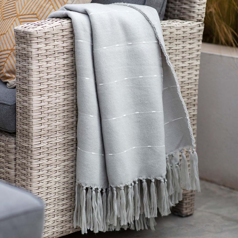 Striped Throw Grey