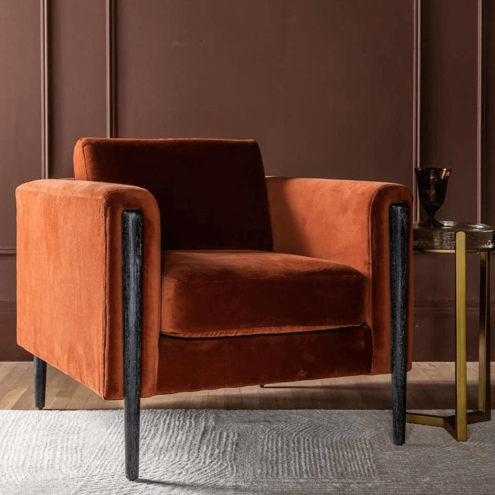 Lexington Armchair Rust Velvet
