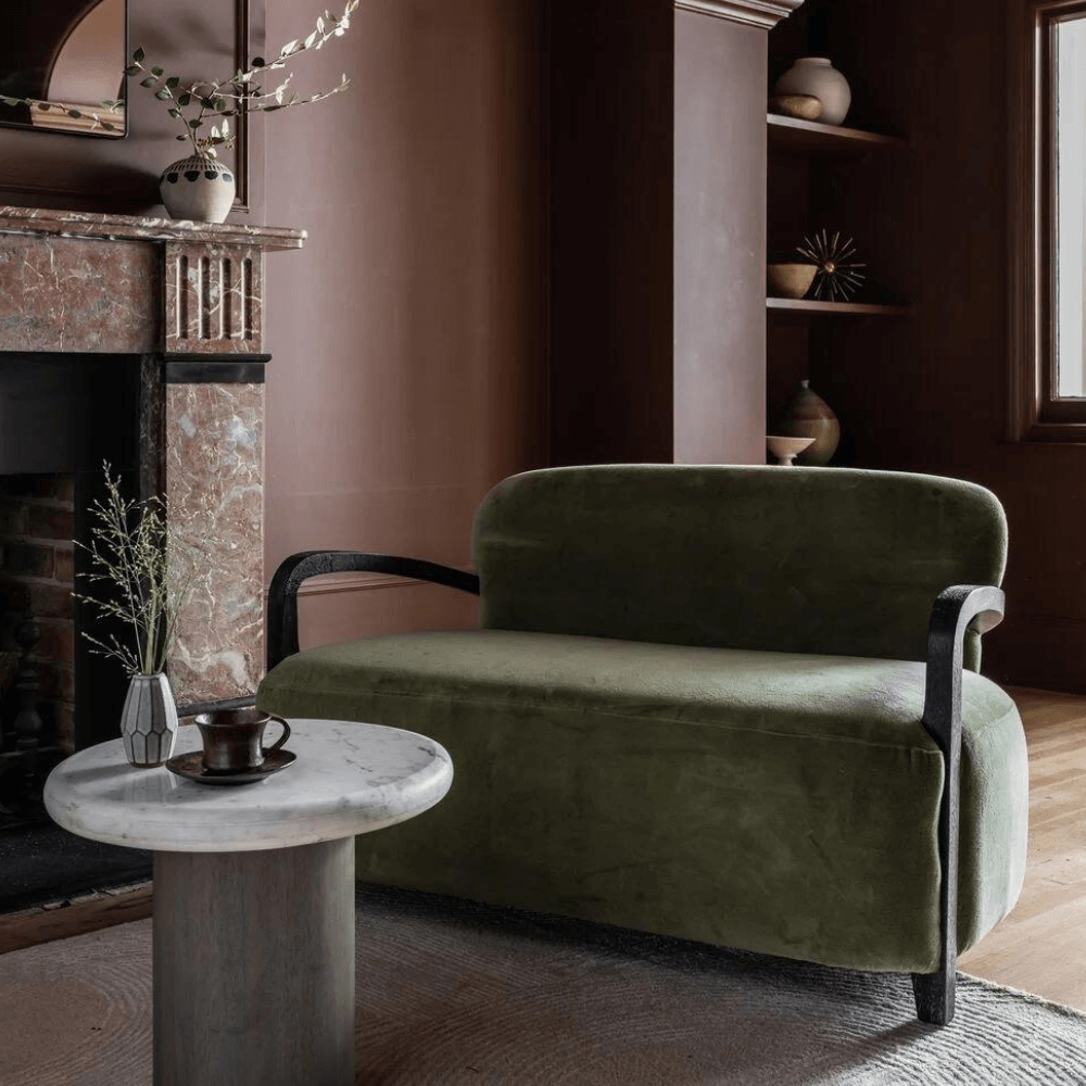 Aviator Armchair Olive Green Velvet