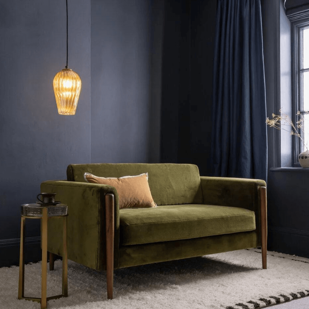 Lexington Loveseat Deep Green Velvet